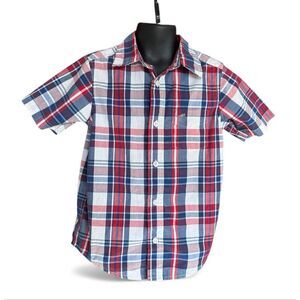 Youth Boys Wrangler Plaid Button Down Shirt - Sz XS 4/5